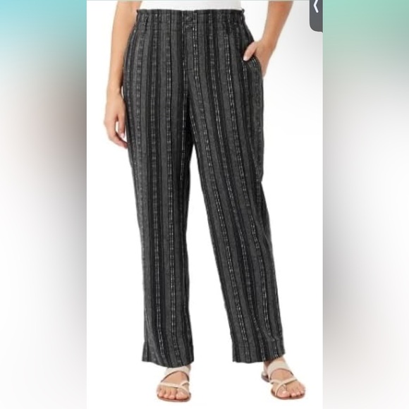 Briggs Ladies' Comfort Stretch Waistband Linen Blend Pants - Picture 1 of 5